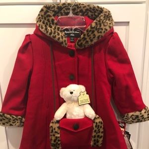 Red Wool Dress Coat Size 4T - NWT